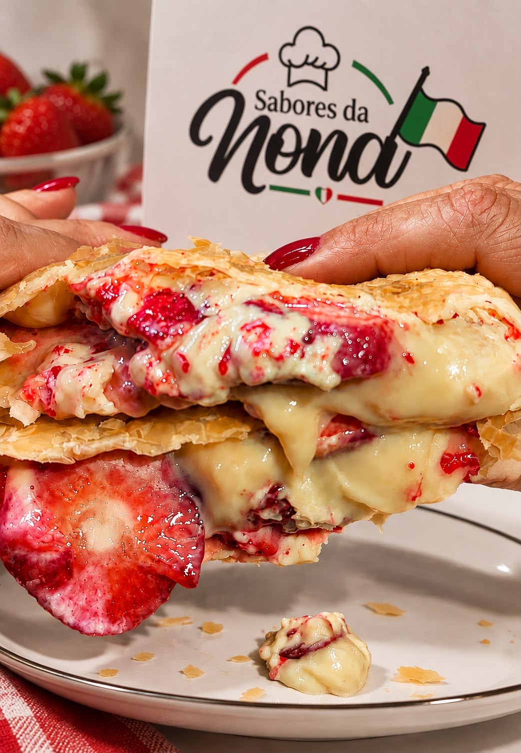 Pastel de Morango Cravejado — lançamento Sabores da Nona